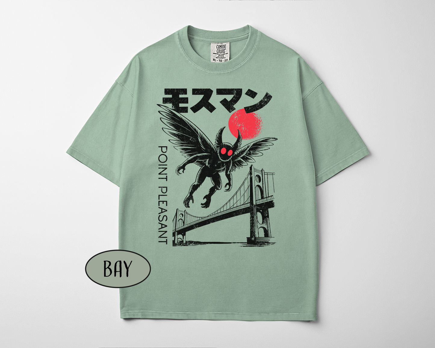 Mothman Retro Japanese T-Shirt | Katakana Cryptid Tee
