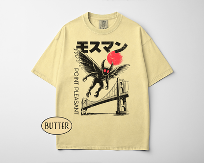 Mothman Retro Japanese T-Shirt | Katakana Cryptid Tee
