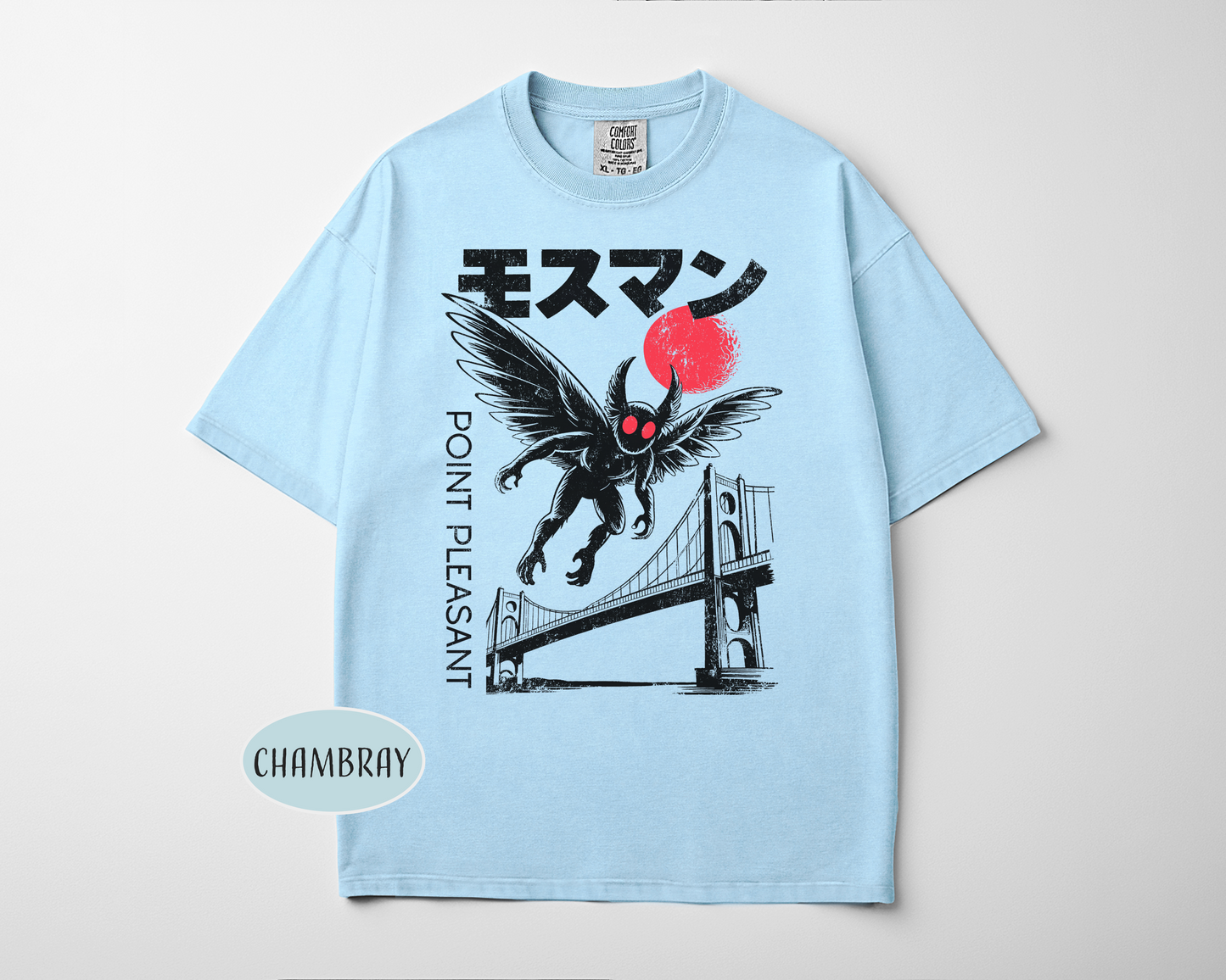 Mothman Retro Japanese T-Shirt | Katakana Cryptid Tee