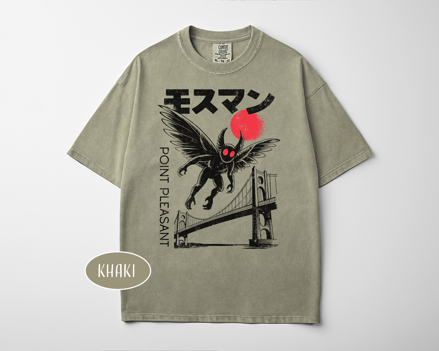 Mothman Retro Japanese T-Shirt | Katakana Cryptid Tee