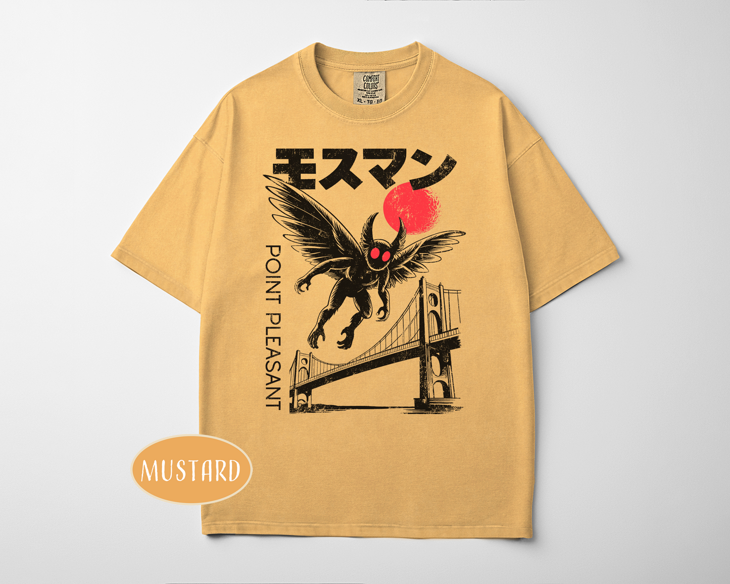 Mothman Retro Japanese T-Shirt | Katakana Cryptid Tee