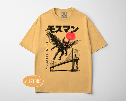 Mothman Retro Japanese T-Shirt | Katakana Cryptid Tee
