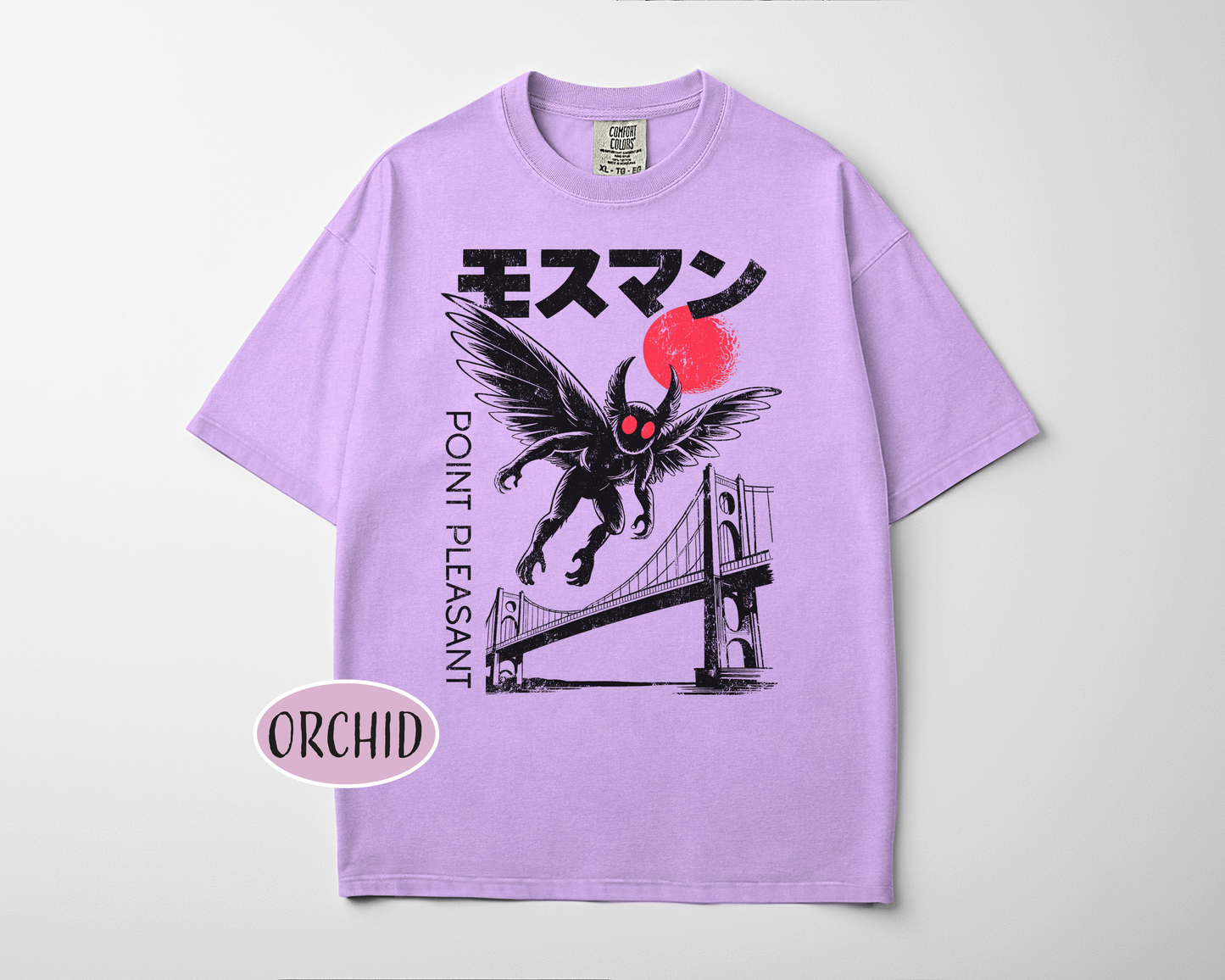 Mothman Retro Japanese T-Shirt | Katakana Cryptid Tee