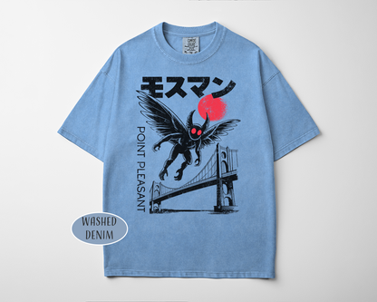 Mothman Retro Japanese T-Shirt | Katakana Cryptid Tee