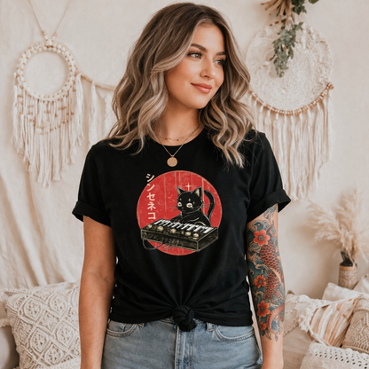 Cat Synthesizer T-Shirt | Vintage Japanese Synth Cat Graphic Tee