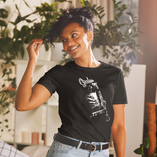 Cat Playing Clarinet Shirt Cat and Music Lover Shirt Clarinettist