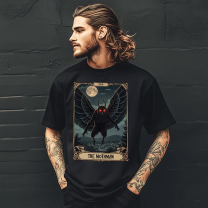 Mothman Tarot Card T-Shirt | Cryptid Tarot Graphic Tee
