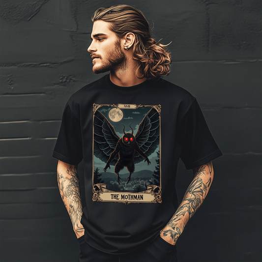 Mothman Tarot Card T-Shirt The Mothman Cryptid Animal Legendary Creature Cryptozoology