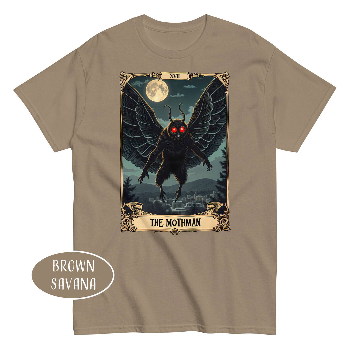 Mothman Tarot Card T-Shirt | Cryptid Tarot Graphic Tee