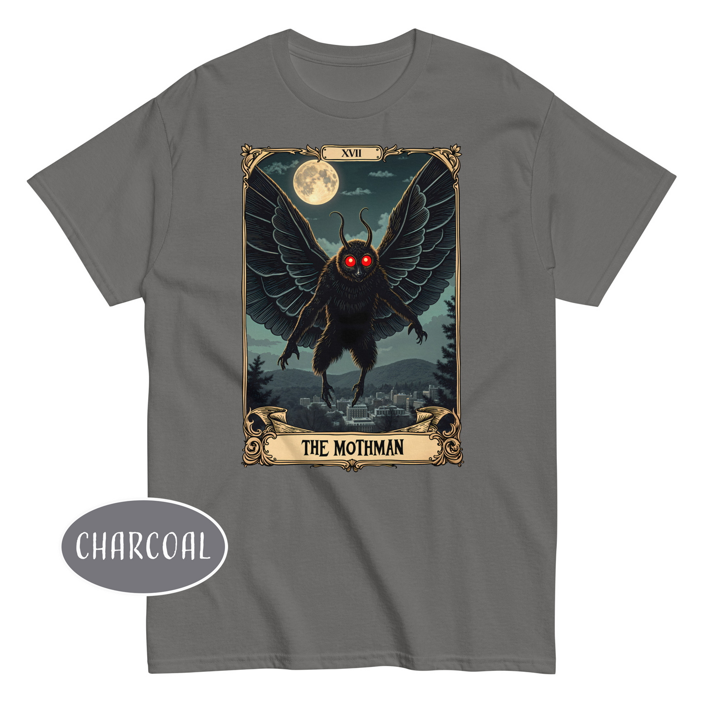 Mothman Tarot Card T-Shirt | Cryptid Tarot Graphic Tee