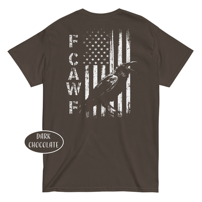 F-Caw-F Crow T-Shirt | Funny Grunge Black Bird American Flag Tee