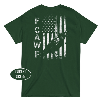 F-Caw-F Crow T-Shirt | Funny Grunge Black Bird American Flag Tee