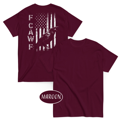 F-Caw-F Crow T-Shirt | Funny Grunge Black Bird American Flag Tee
