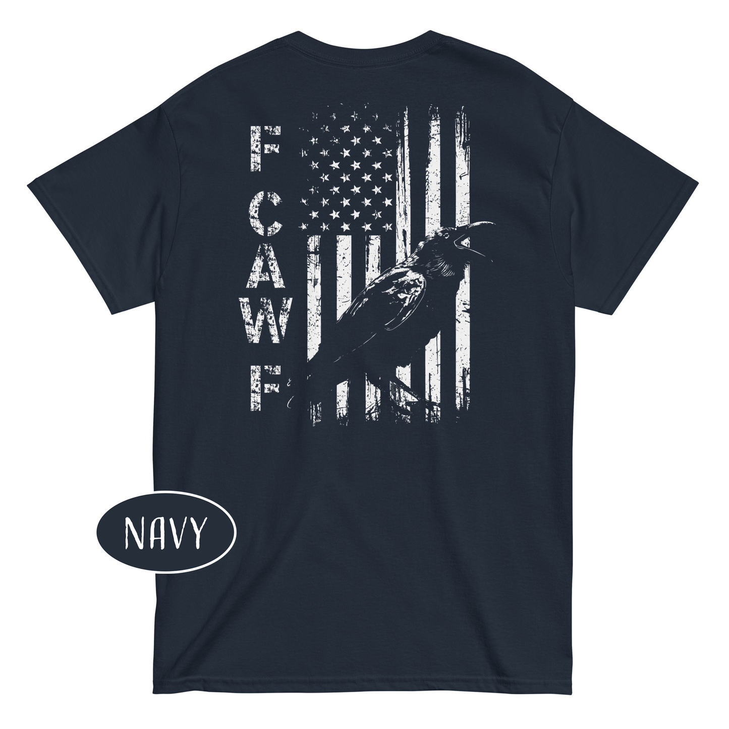 F-Caw-F Crow T-Shirt | Funny Grunge Black Bird American Flag Tee