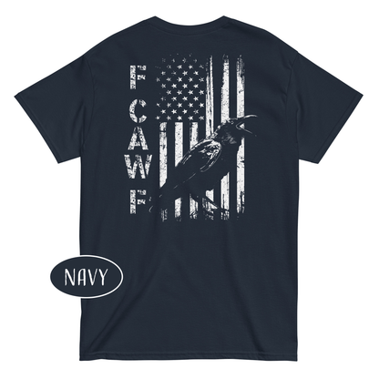 F-Caw-F Crow T-Shirt | Funny Grunge Black Bird American Flag Tee