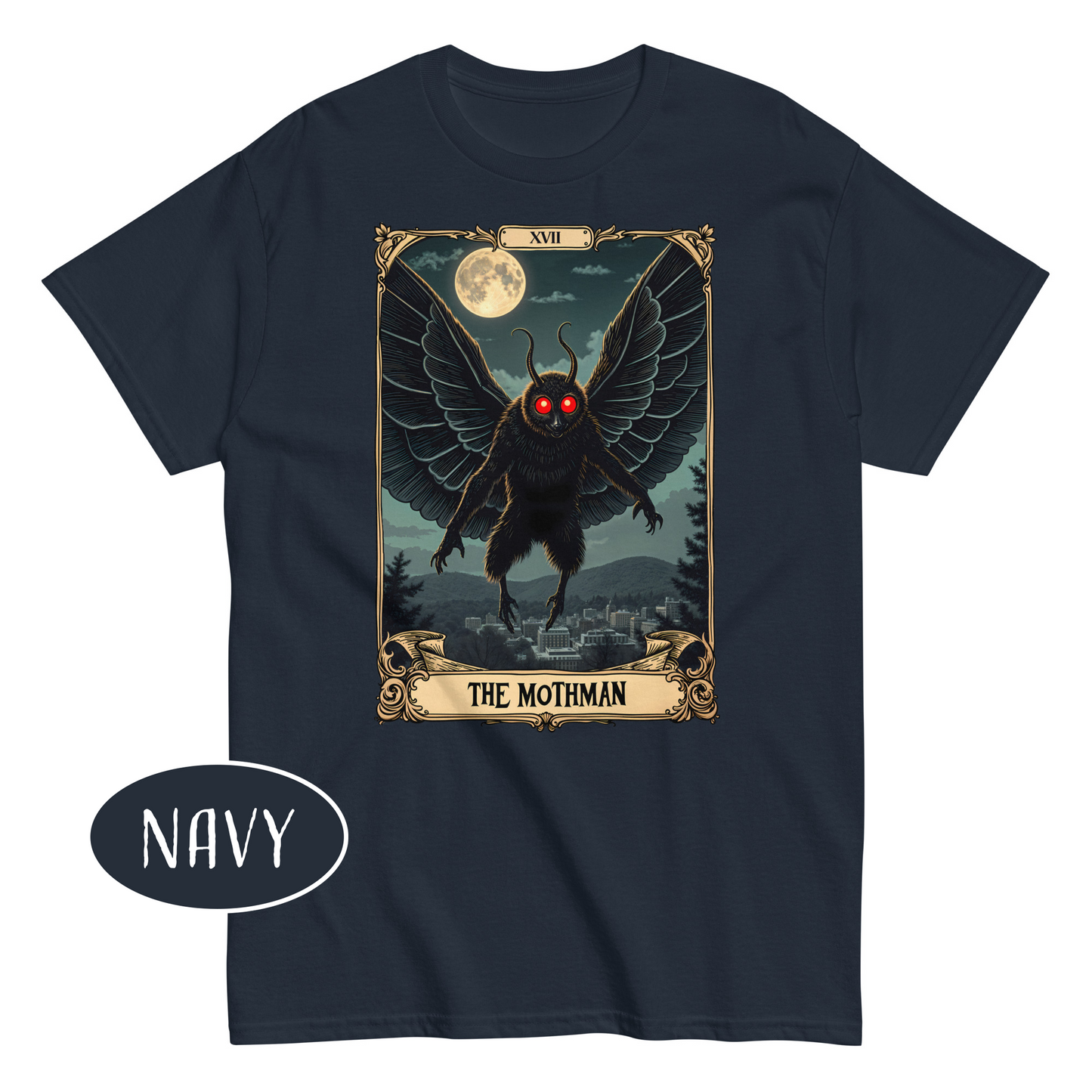 Mothman Tarot Card T-Shirt | Cryptid Tarot Graphic Tee