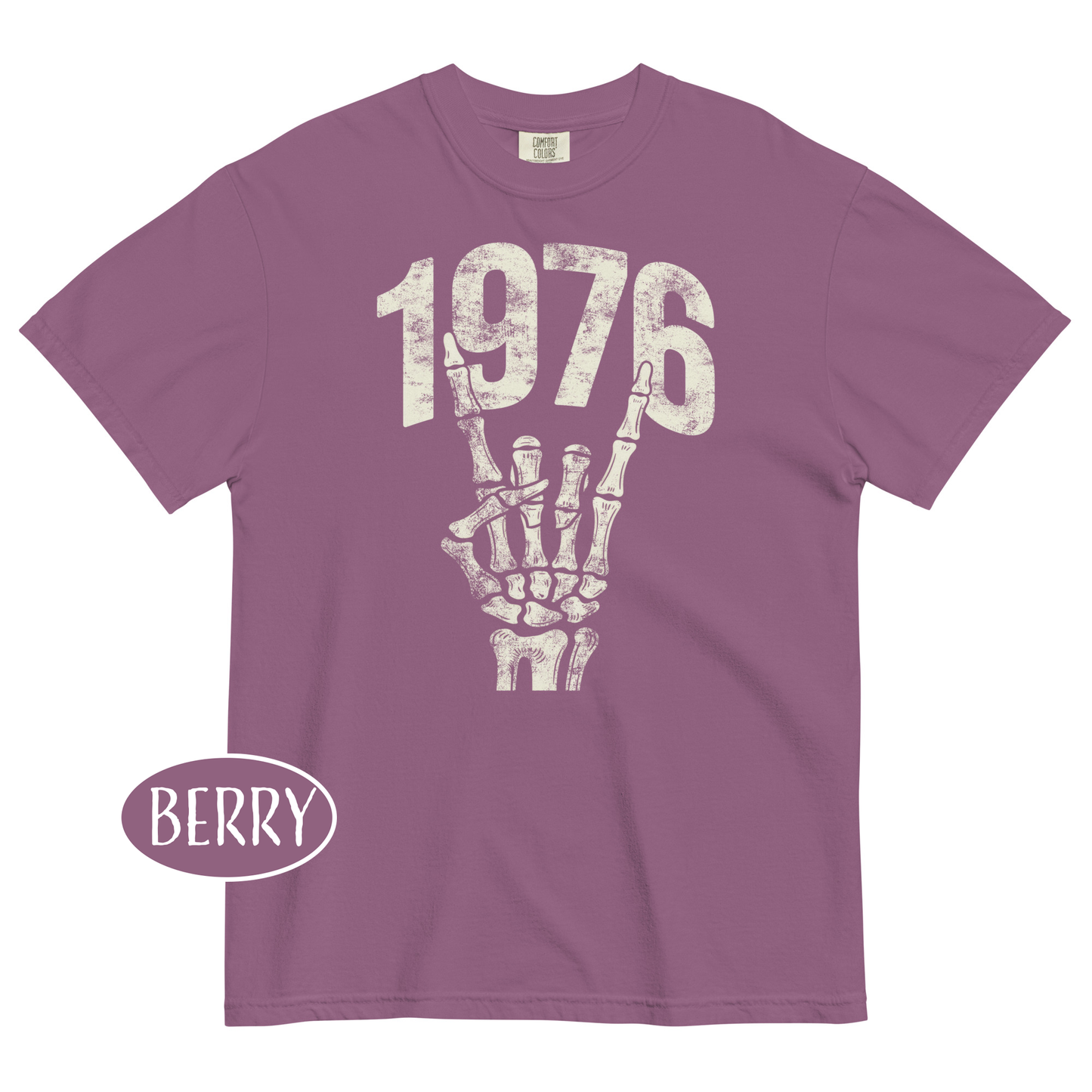 1976 Rock T-Shirt Vintage Skeleton Hand Grunge Shirt 50th Birthday Gift for Men Born in 1976