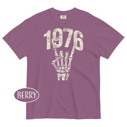 1976 Rock T-Shirt | Vintage Skeleton Hand Grunge Tee | 50th Birthday Gift