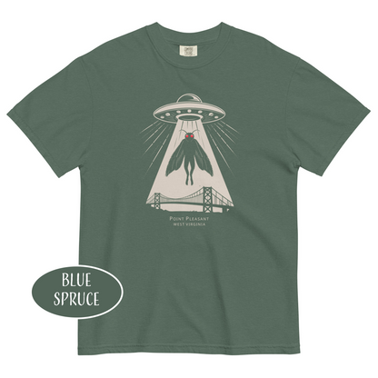 Mothman UFO Abduction T-Shirt Retro Sci-Fi Cryptid Tee Cryptidcore Aesthetic Point Pleasant