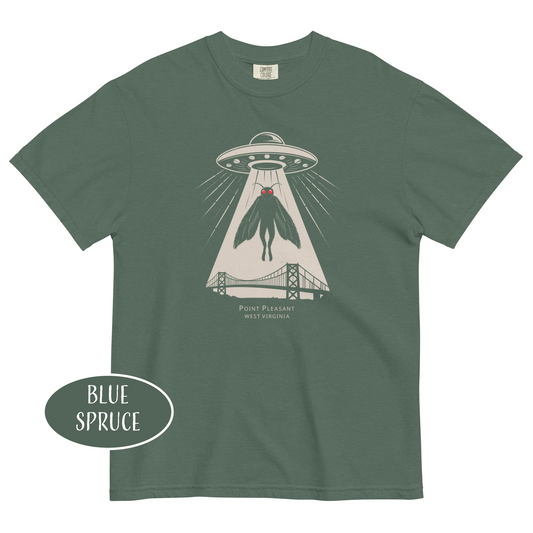 Mothman UFO Abduction T-Shirt Retro Sci-Fi Cryptid Tee Cryptidcore Aesthetic Point Pleasant