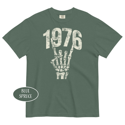 1976 Rock T-Shirt | Vintage Skeleton Hand Grunge Tee | 50th Birthday Gift