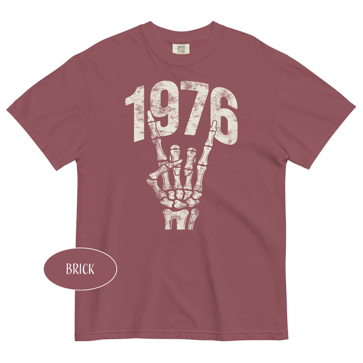1976 Rock T-Shirt Vintage Skeleton Hand Grunge Shirt 50th Birthday Gift for Men Born in 1976