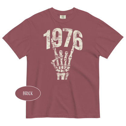 1976 Rock T-Shirt | Vintage Skeleton Hand Grunge Tee | 50th Birthday Gift