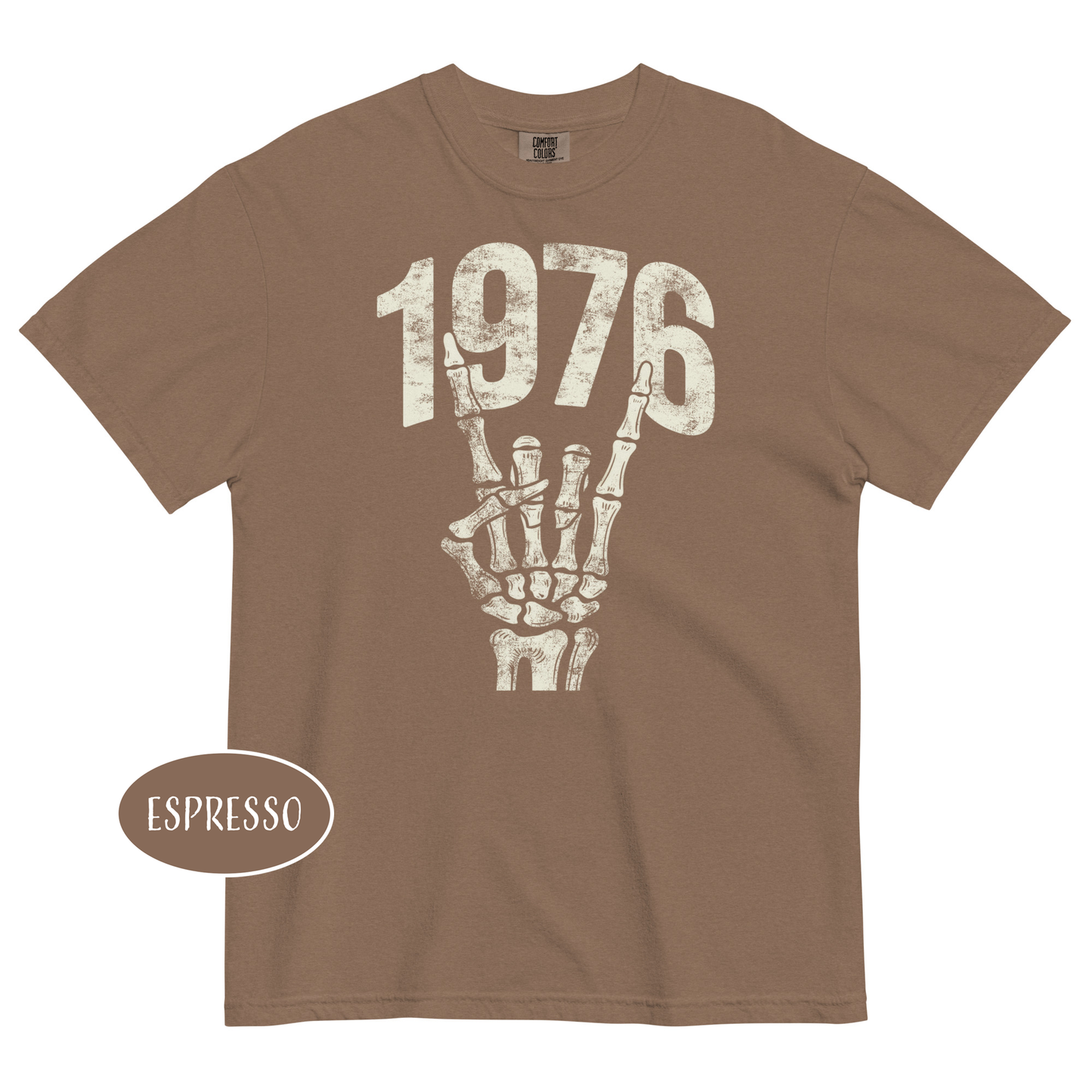 1976 Rock T-Shirt Vintage Skeleton Hand Grunge Shirt 50th Birthday Gift for Men Born in 1976