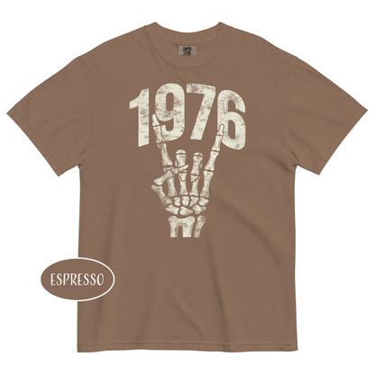 1976 Rock T-Shirt | Vintage Skeleton Hand Grunge Tee | 50th Birthday Gift