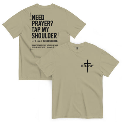 Need Prayer Tap My Shoulder Bible Verse T-Shirt – Front & Back Print