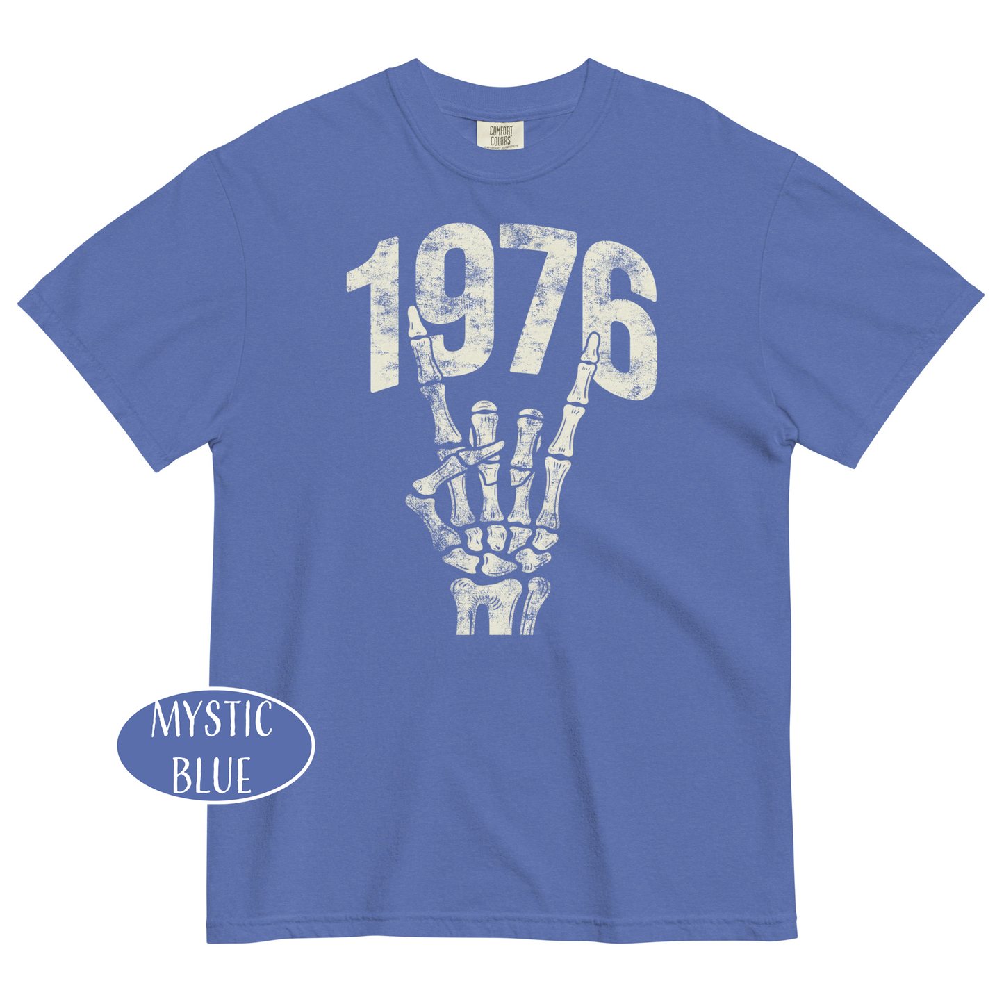 1976 Rock T-Shirt Vintage Skeleton Hand Grunge Shirt 50th Birthday Gift for Men Born in 1976