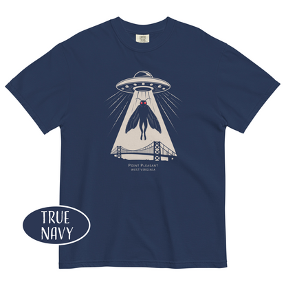 Mothman UFO Abduction T-Shirt Retro Sci-Fi Cryptid Tee Cryptidcore Aesthetic Point Pleasant