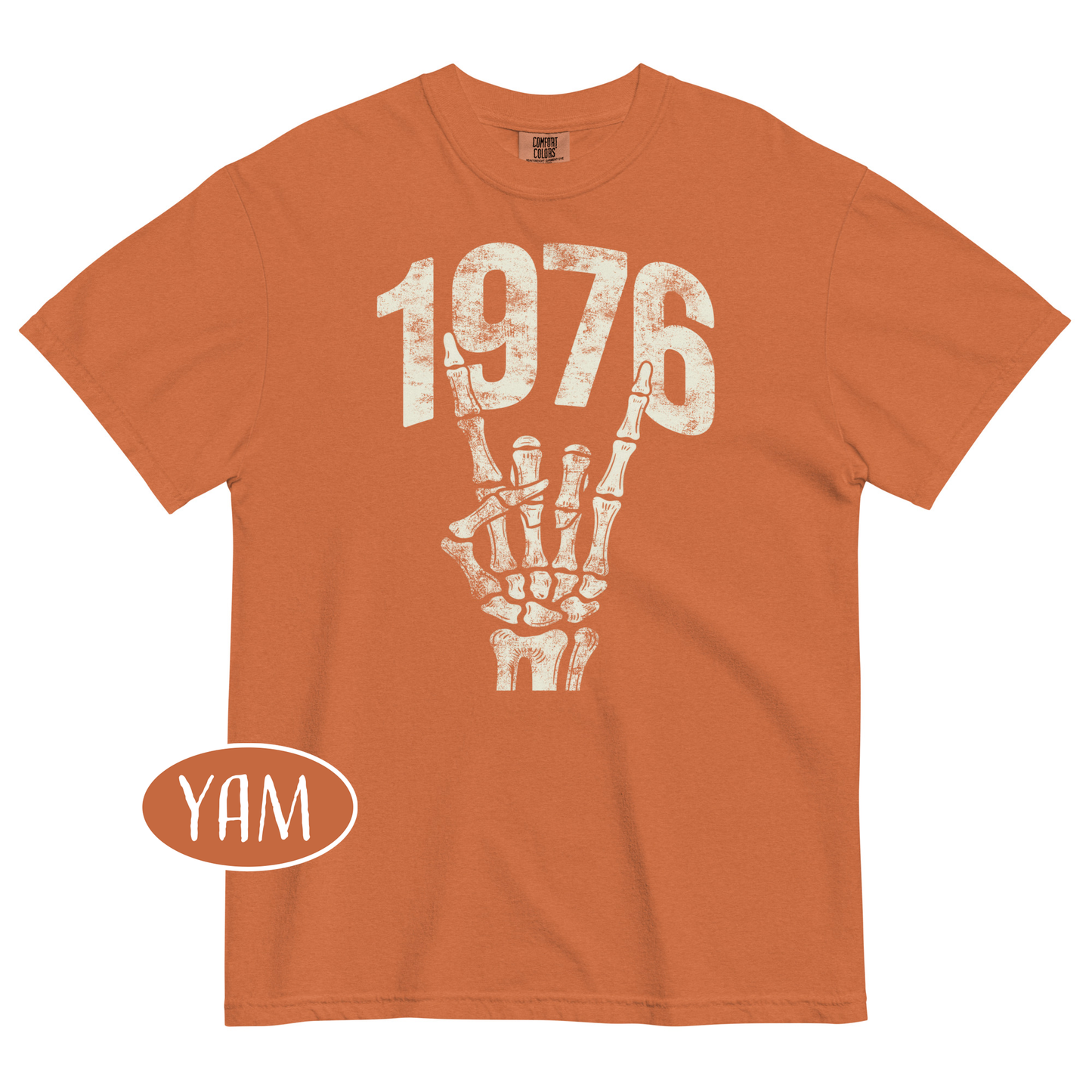 1976 Rock T-Shirt Vintage Skeleton Hand Grunge Shirt 50th Birthday Gift for Men Born in 1976
