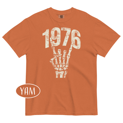 1976 Rock T-Shirt | Vintage Skeleton Hand Grunge Tee | 50th Birthday Gift